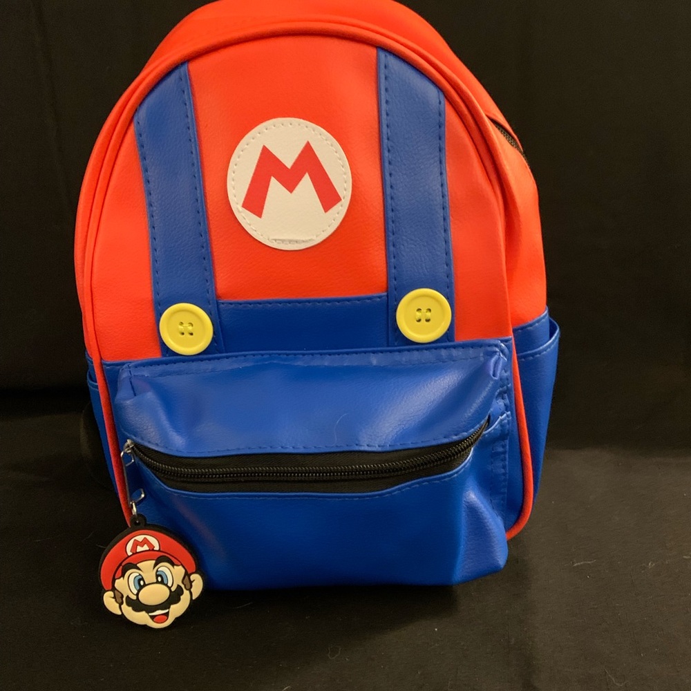 NEW Super Mario Bros Red and Blue Mini-Backpack - Picture 1 of 9